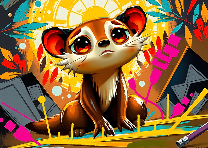 Cartoon Meerkat with Big Eyes