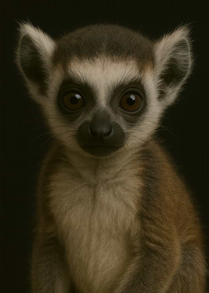 Ring-tailed Baby Lemur Portrait