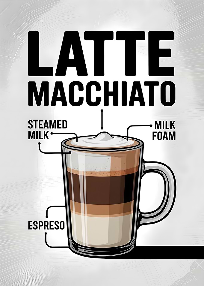 Latte Macchiato Coffee Recipe Diagram