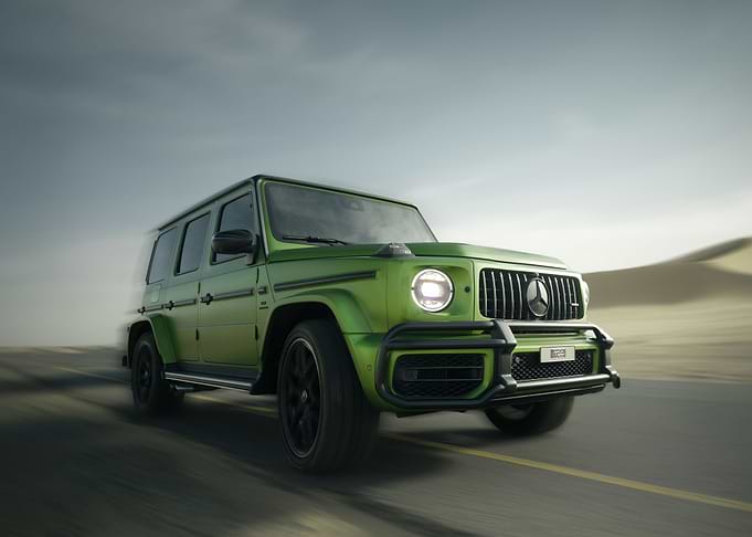 Green Mercedes-Benz G-Class on Road