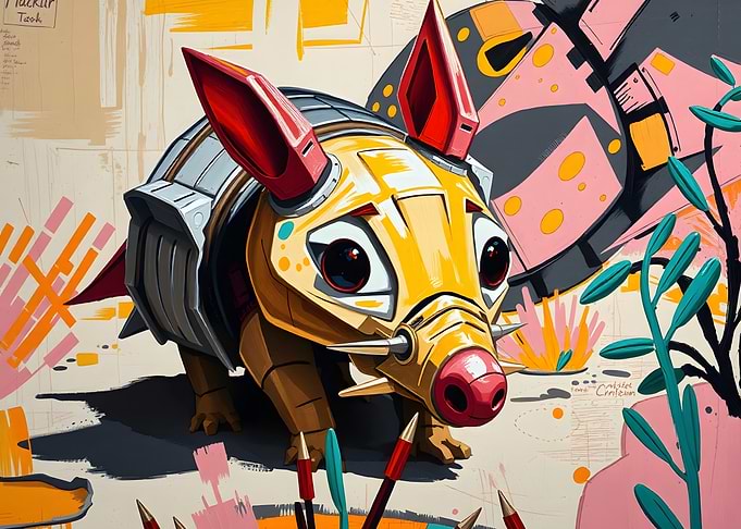 Cyberpunk Armadillo Illustration