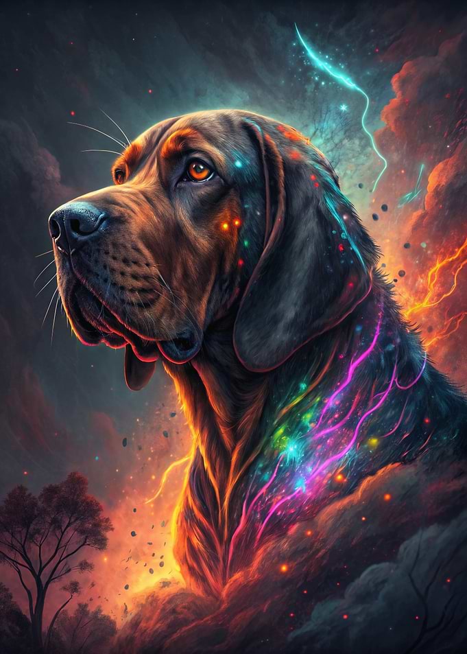 Cosmic Hound Dog Portrait
