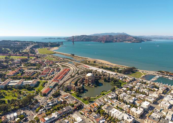 San Francisco aerial view, Golden Gate