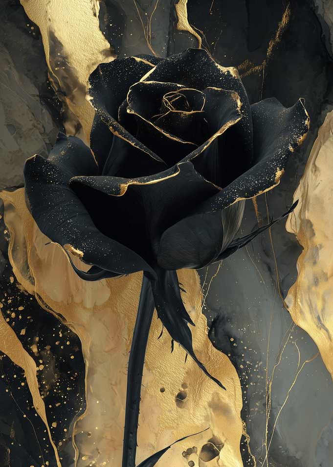 Black and Gold Rose