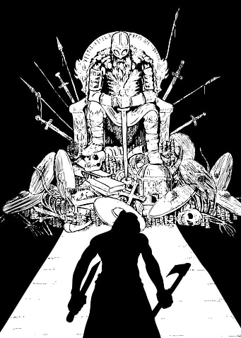 The Northman : Viking King on Throne Illustration