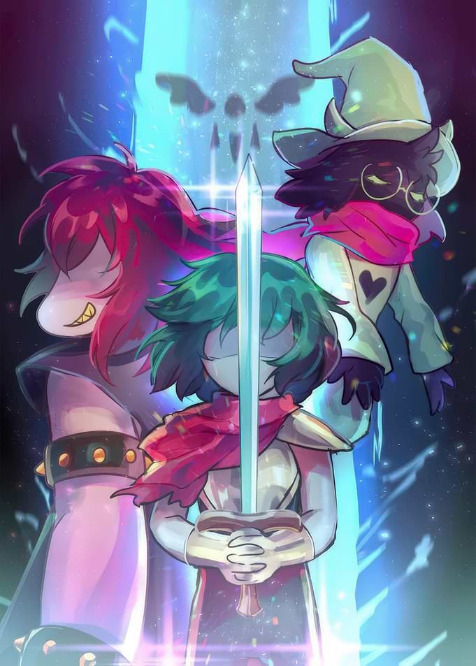 Deltarune characters with sword