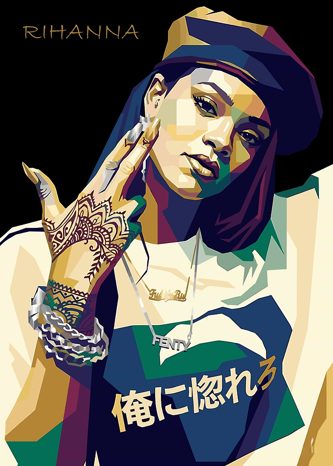 Rihanna Pop Art Portrait