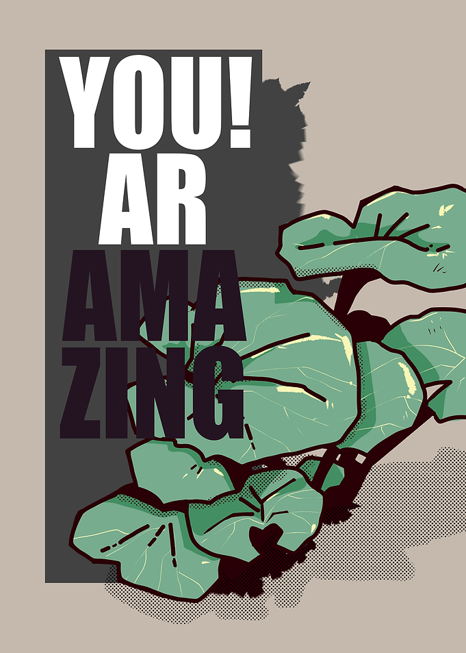 You are amazing floral illustration