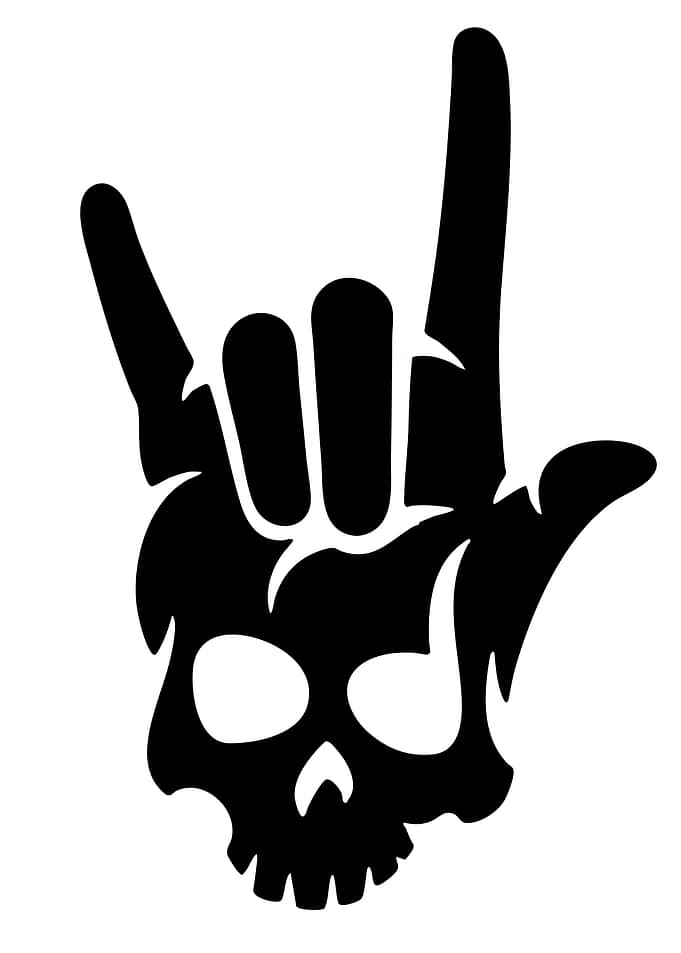Rock On Skull Hand Sign
