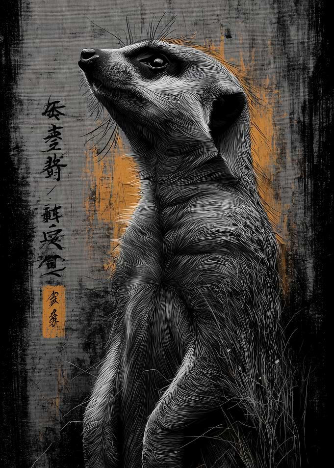 Ukiyo Minimalism Meerkat