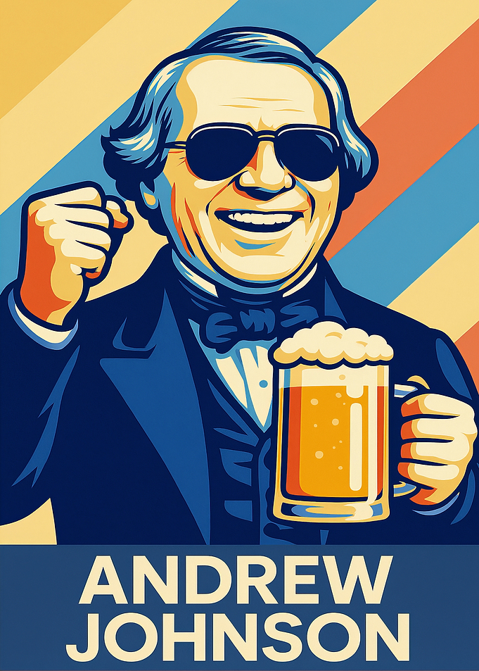 Andrew Johnson with Beer Mug Poster