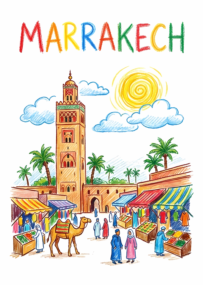 Marrakech Cityscape Illustration