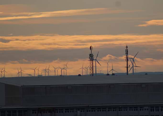 Wind Turbines at Sunset