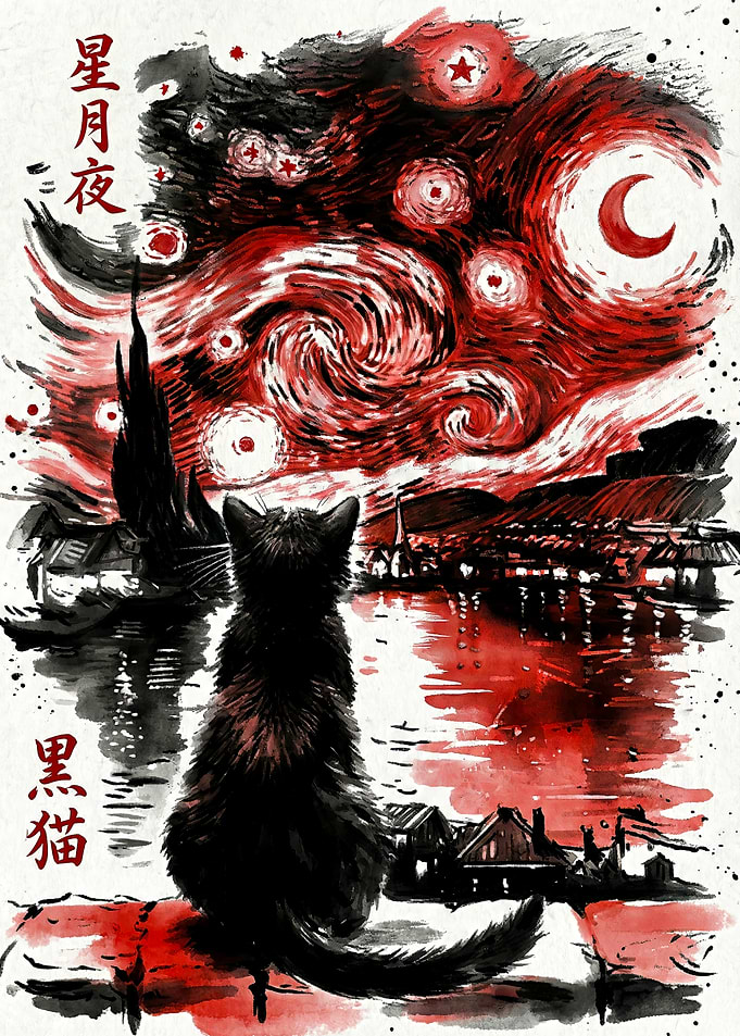 Starry Night Cat