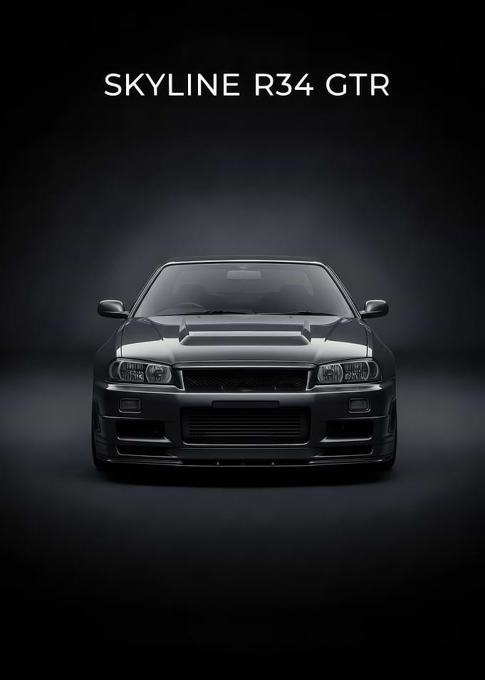 Skyline R34 GTR Front poster