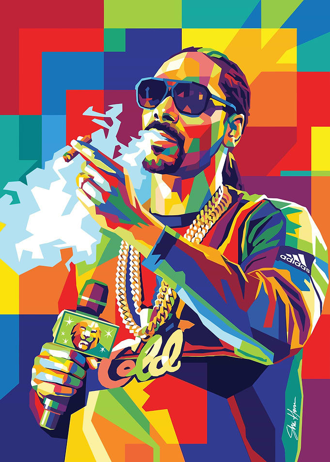Snoop Dogg Colorful Pop Art Portrait