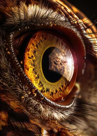 Owl Eye Clouds Reflection