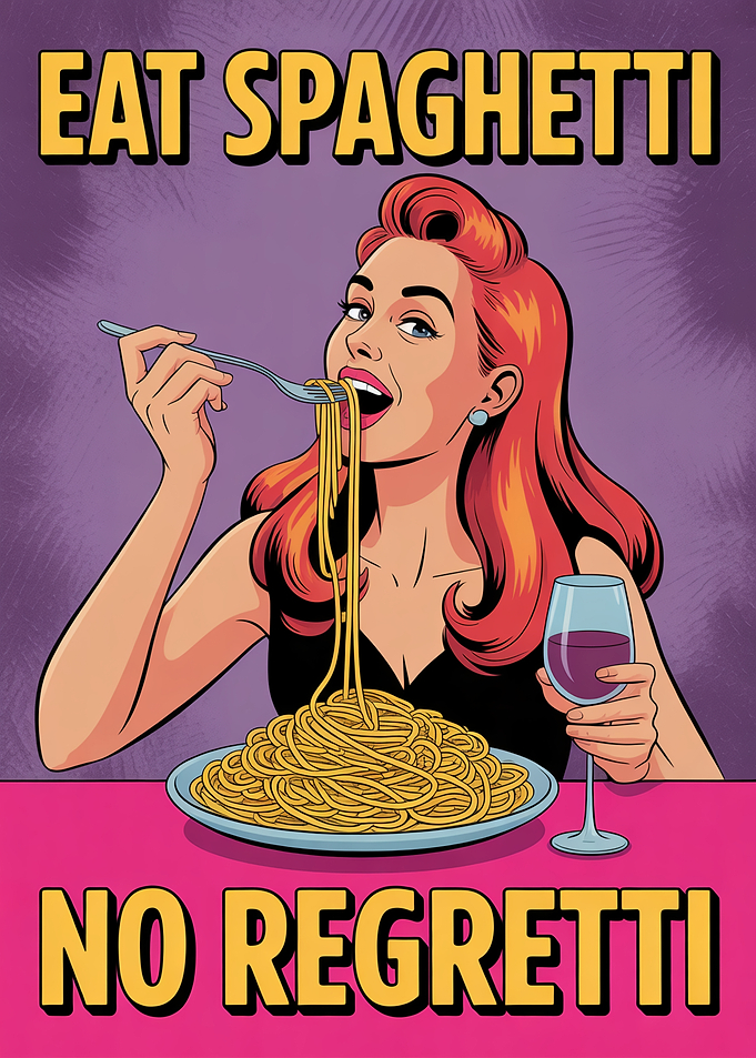 Eat Spaghetti No Regretti Pop Art