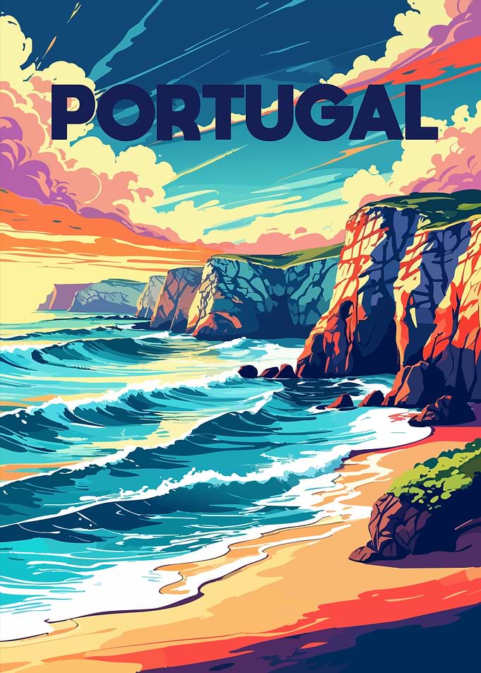 Portugal Coastline Travel Poster
