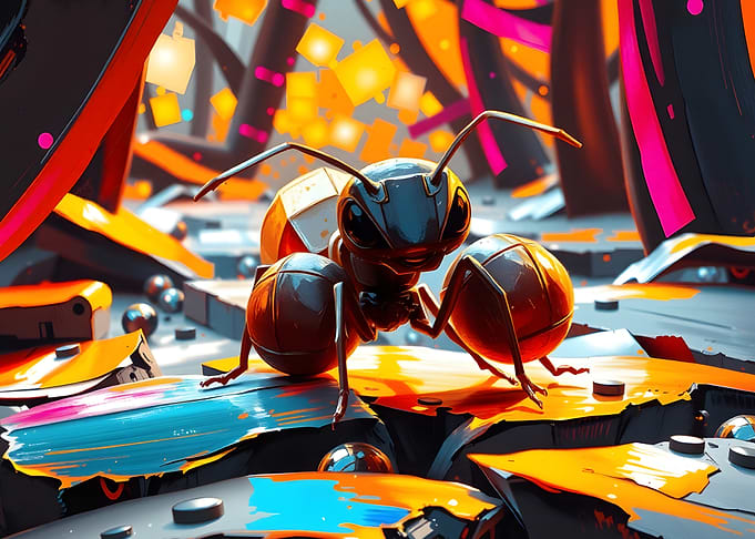 Abstract Ant Illustration
