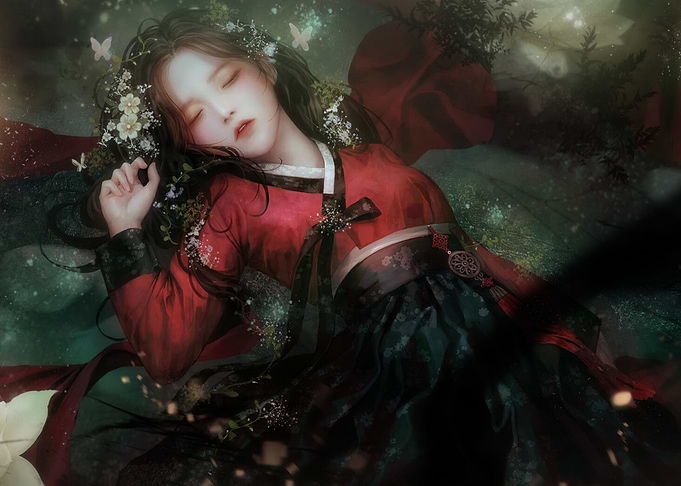 Sleeping Beauty in Hanbok