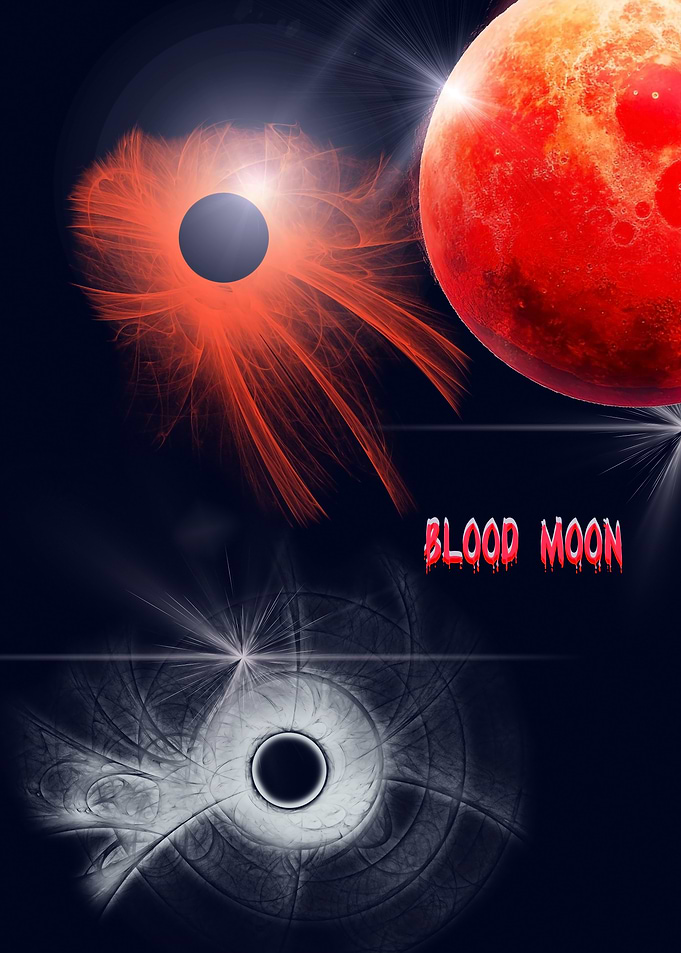 Blood Moon osmicEvents ,StellarPhenomenaDigital Art