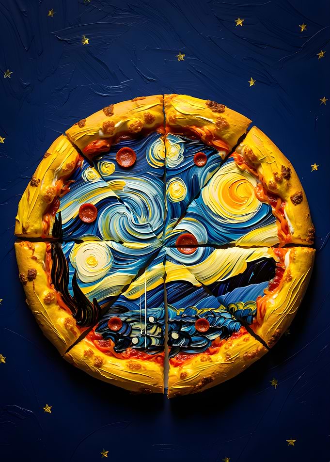 Starry Night Pizza Art