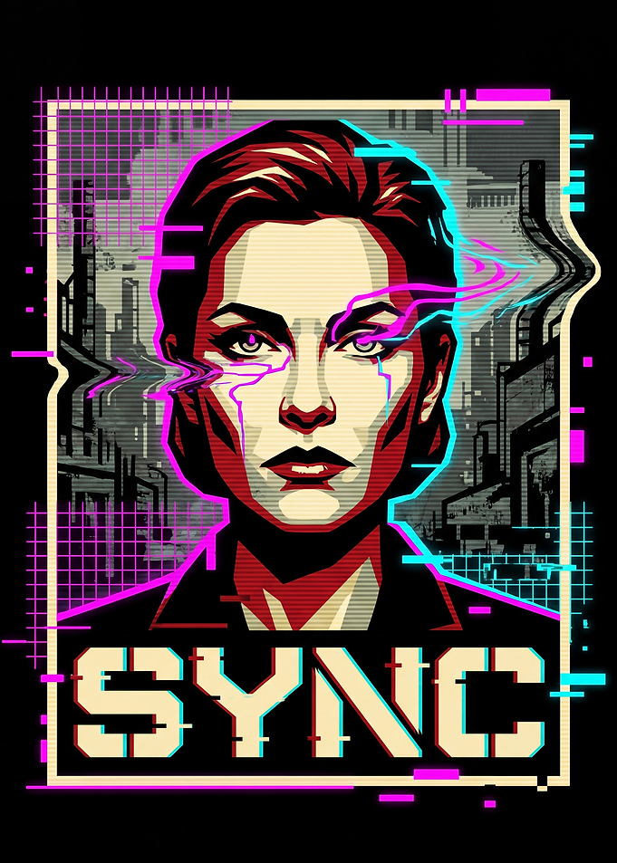 Cyberpunk Woman with Glitch Effects