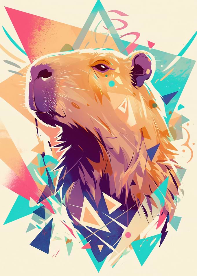 Capybara Geometric Art
