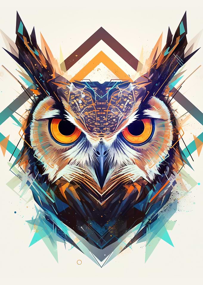 Abstract Owl Portrait