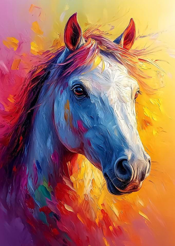 Colorful Horse Portrait