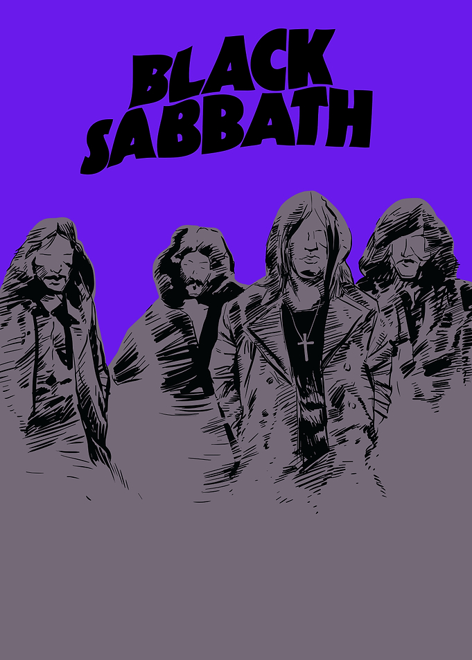 Black Sabbath Band Sketch Art