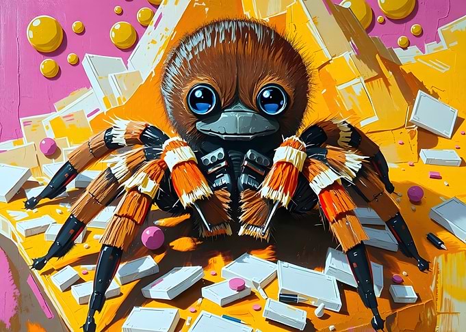 Cute Robotic Spider with Big Eyes