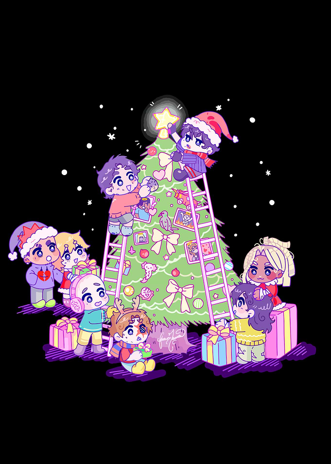 Christmas Tree Decoration with Game Characters