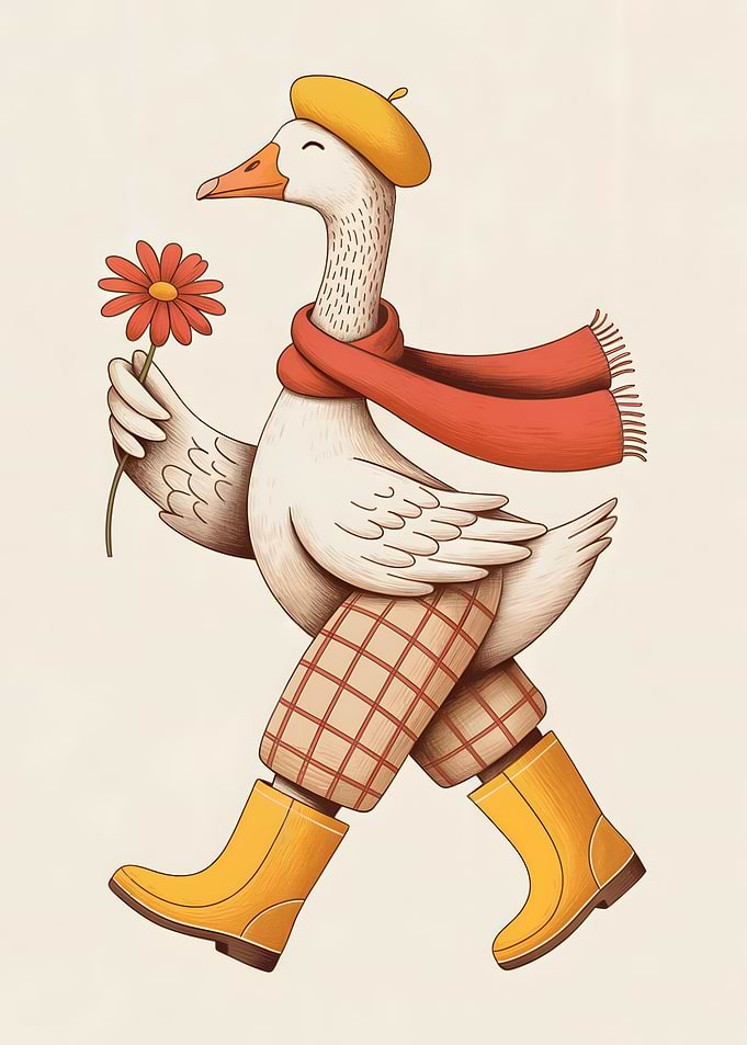 Goose with Flower