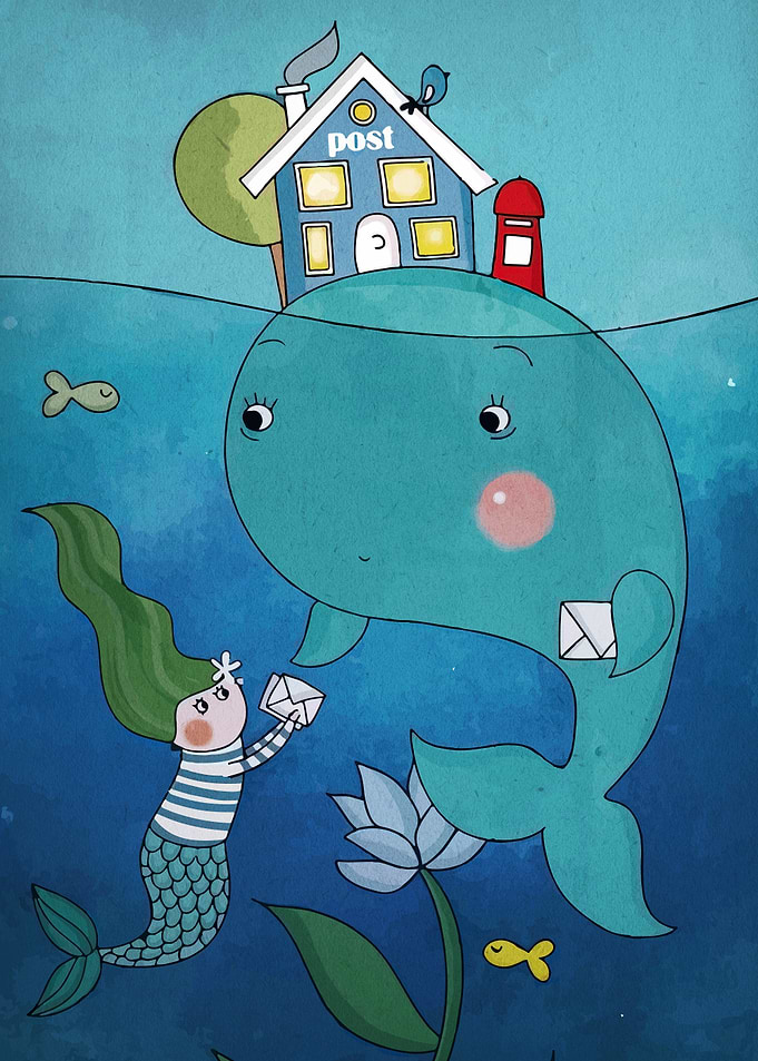 Whale Post Office with Mermaid