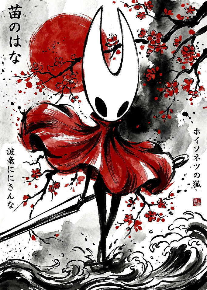 Hornet from Hollow Knight Ink Art