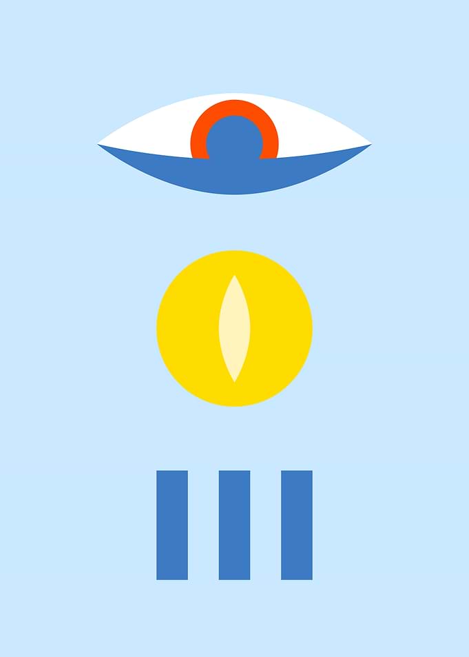 Abstract Eye and Shapes Composition