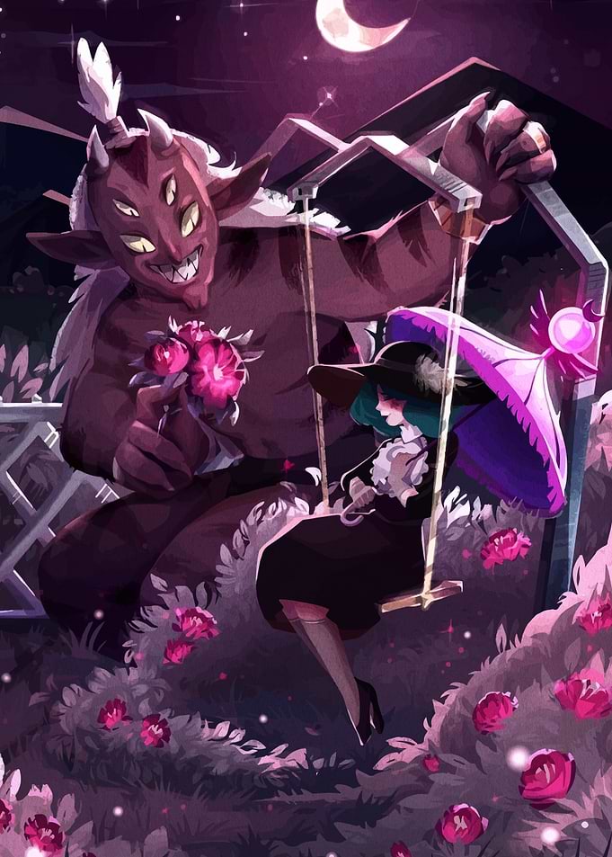 Monster and Girl on a Swing