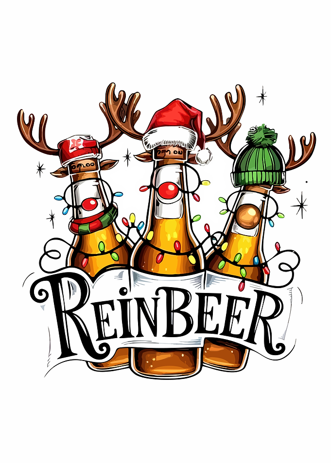 Reinbeer: Christmas Beer Reindeer Illustration