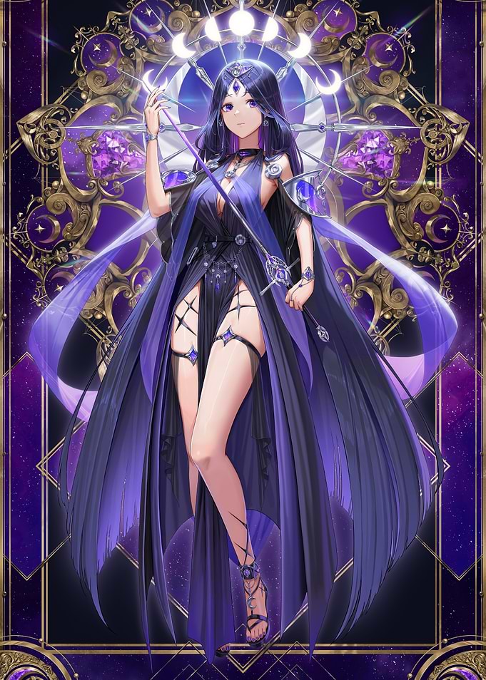 Purple Sorceress with Moon Crown