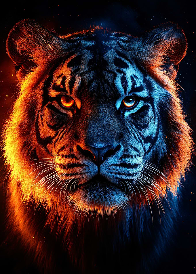 Fiery and Icy Tiger Portrait