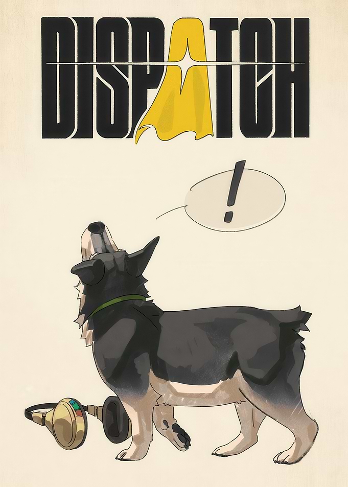 Dispatch Dog with Headphones Illustration