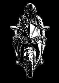 Motorcycle Rider Black and White