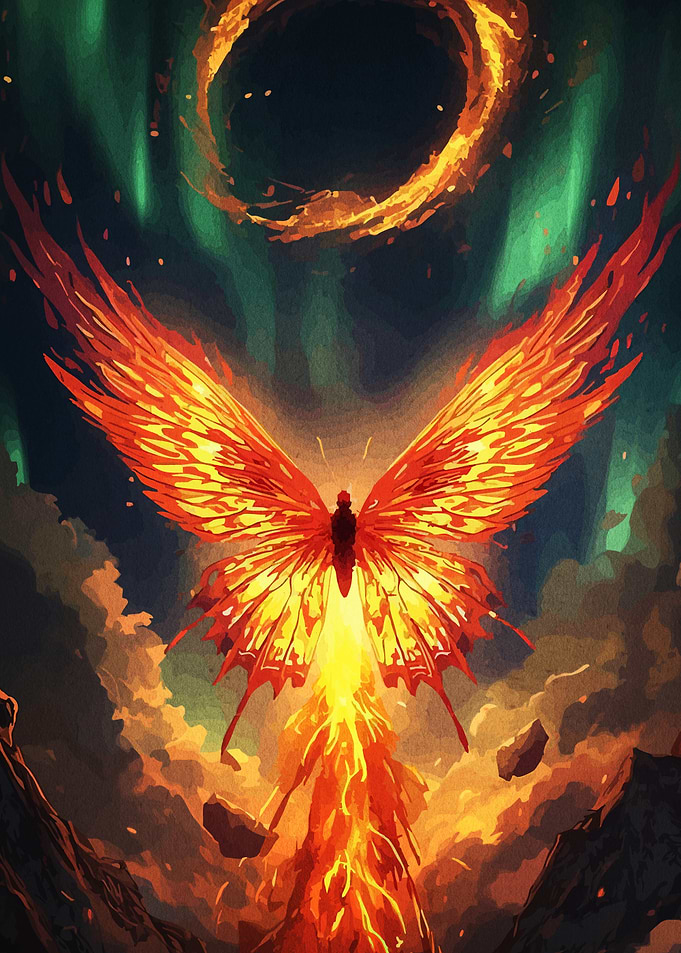 Fiery Butterfly with Ring of Fire