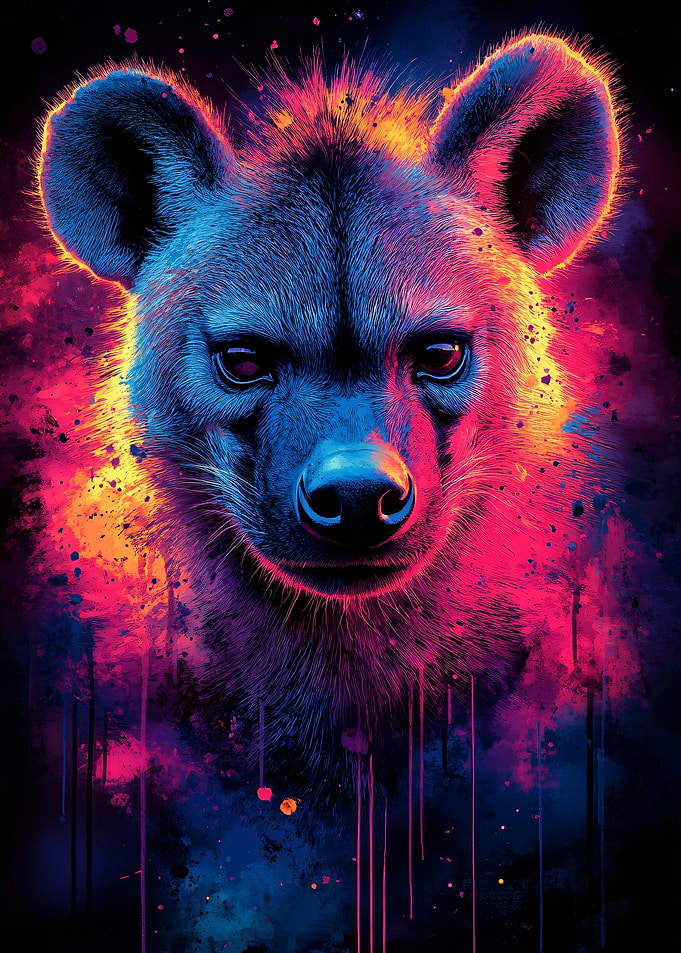 Colorful Hyena Portrait