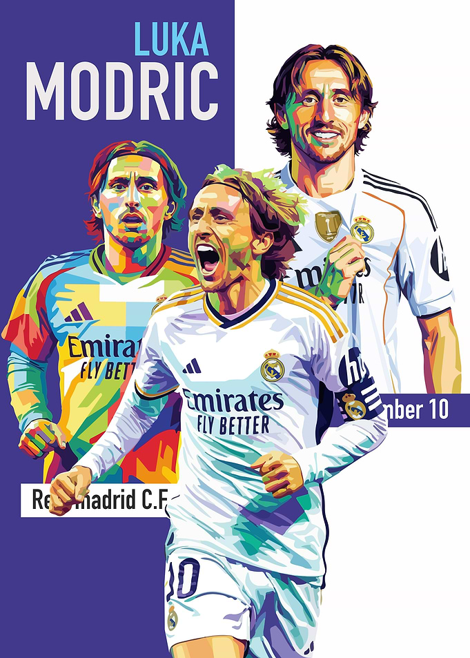 Luka Modric Pop Art Portrait