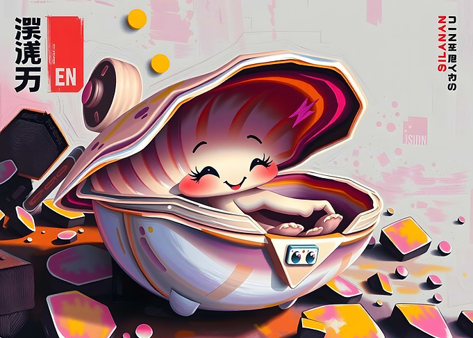 Cute Clam Character Illustration