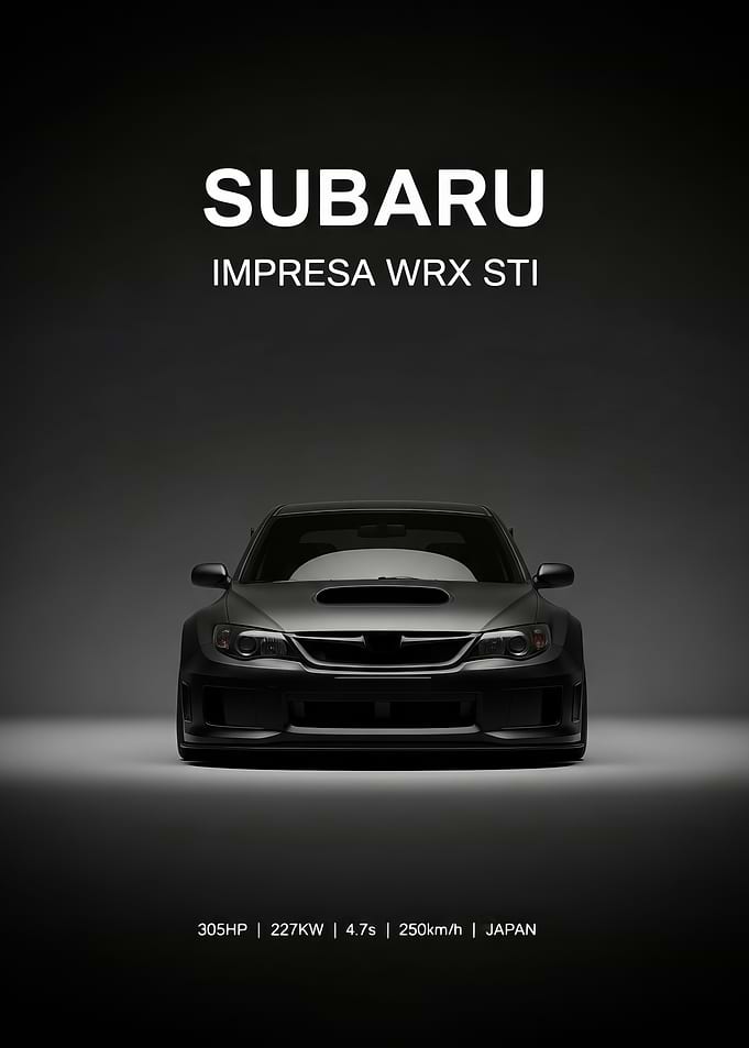 Subaru Impreza WRX STI Car Poster