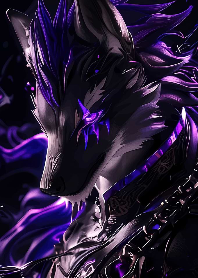 Wolf Warrior with Purple Energy